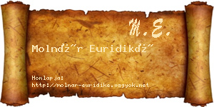 Molnár Euridiké névjegykártya